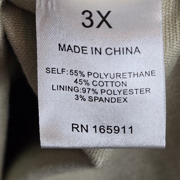 Grace + Karma Vegan Leather Shacket Woman's PLUS 3X Button Front Ivory Jacket - Picture 5 of 5